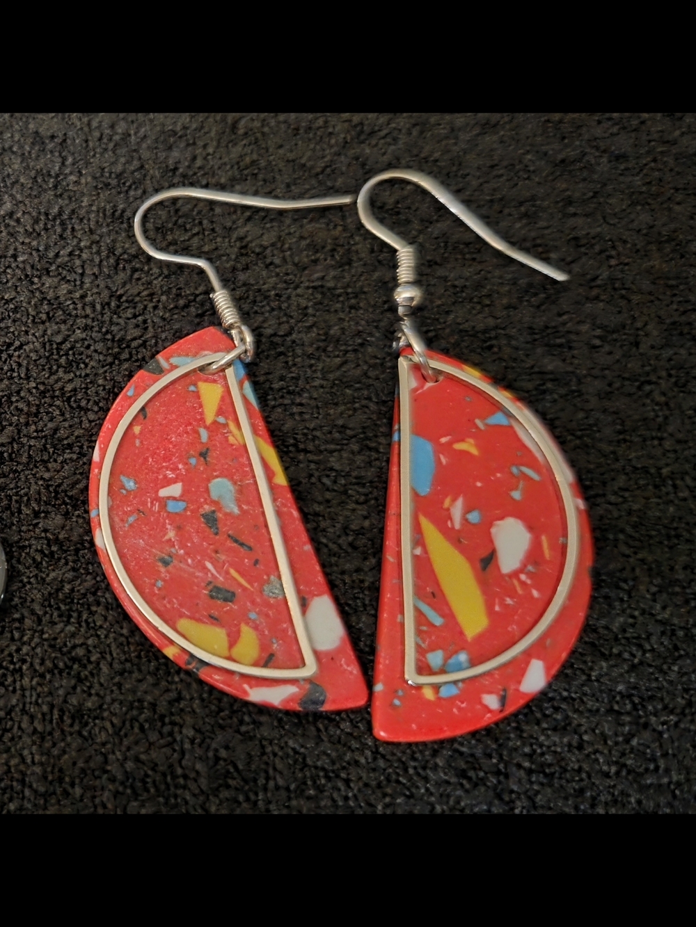 Colorful Half-Circle Dangle Earrings